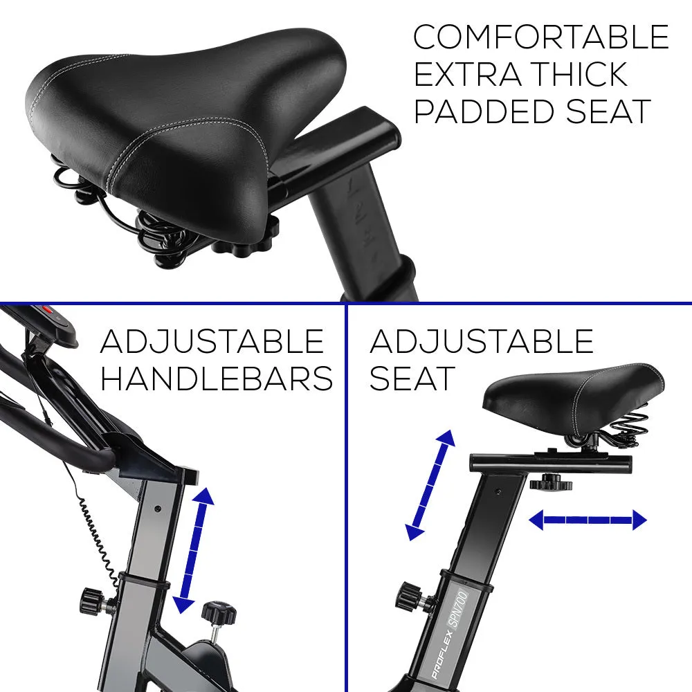 11kg Flywheel Spin Bike, LCD Console, Belt Drive - Proflex
