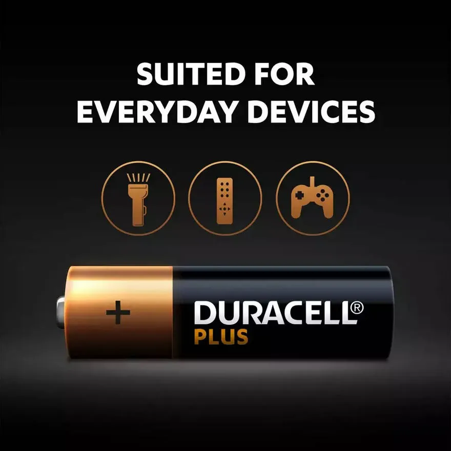 12 Pack Duracell Plus AA Batteries 100 % Extra Life 1.5V ALKALINE EXP 2032