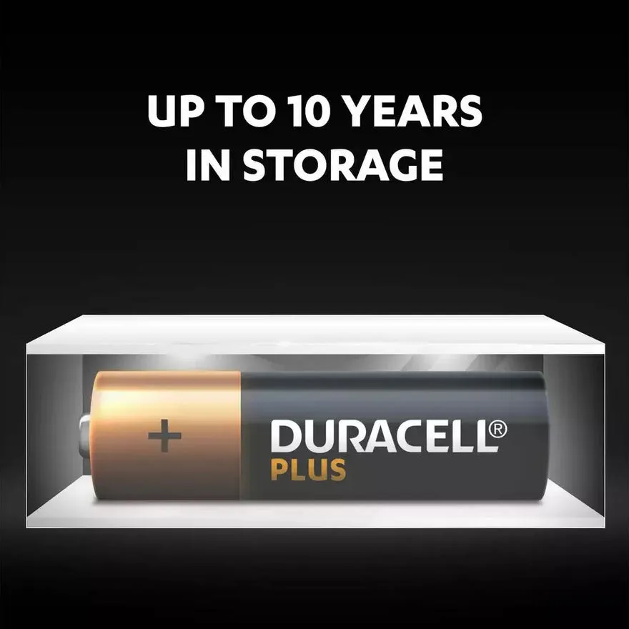 12 Pack Duracell Plus AA Batteries 100 % Extra Life 1.5V ALKALINE EXP 2032