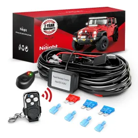 16AWG Wire Harness Kit 2 Leads W/ Remote Controller Switch | 3 Fuses | 4 Spade Connectors