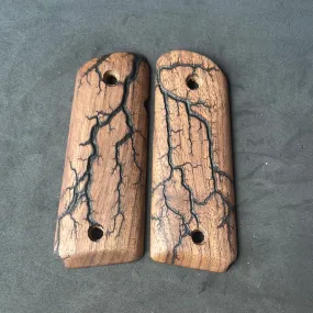 1911 Compact Size Electrocuted Walnut Grips - 007