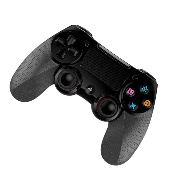 2 PCS Bluetooth Wireless Gamepad Touch Screen With Light Audio Dual Vibration Controller For PS4(Black)