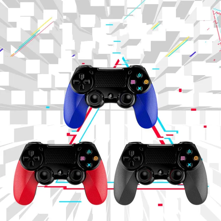 2 PCS Bluetooth Wireless Gamepad Touch Screen With Light Audio Dual Vibration Controller For PS4(Black)