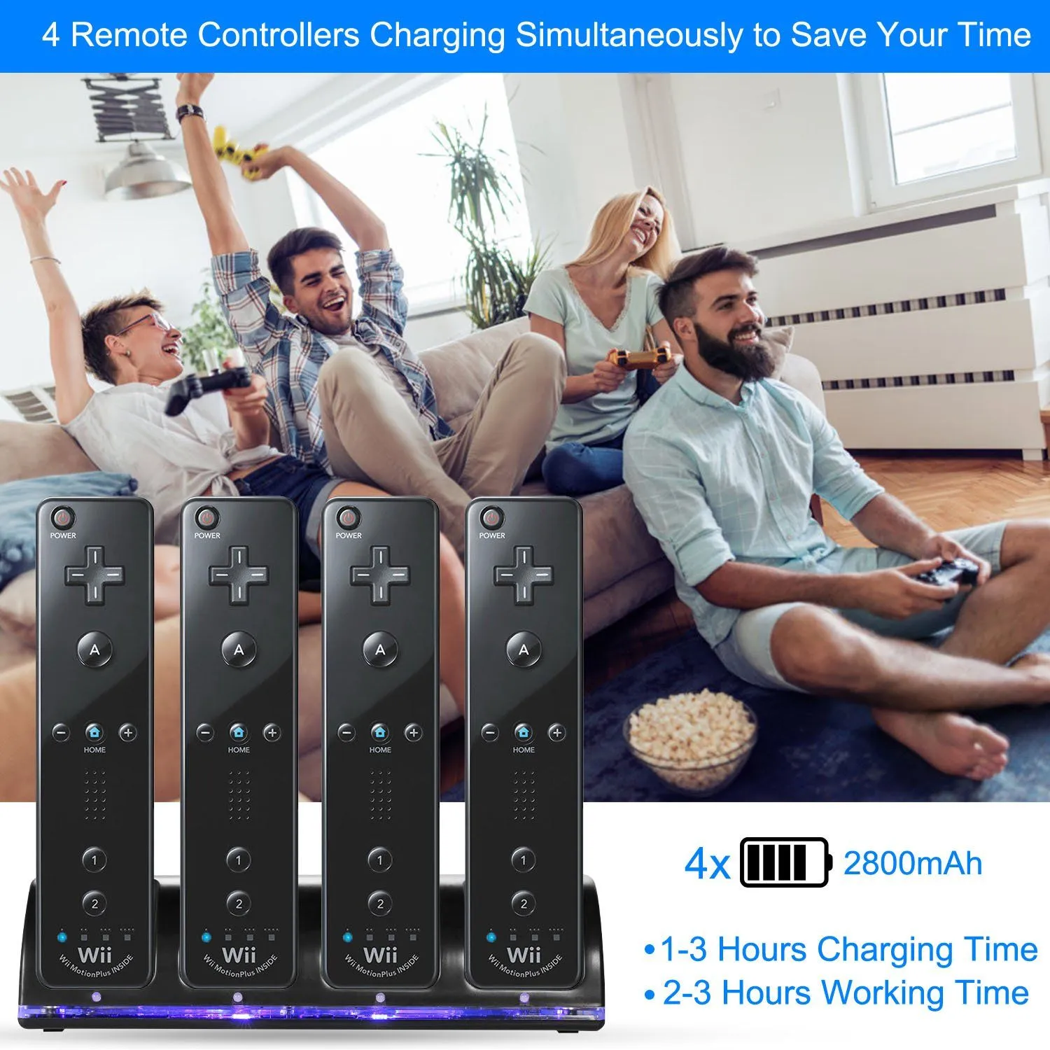 4 Remotes Charging Dock