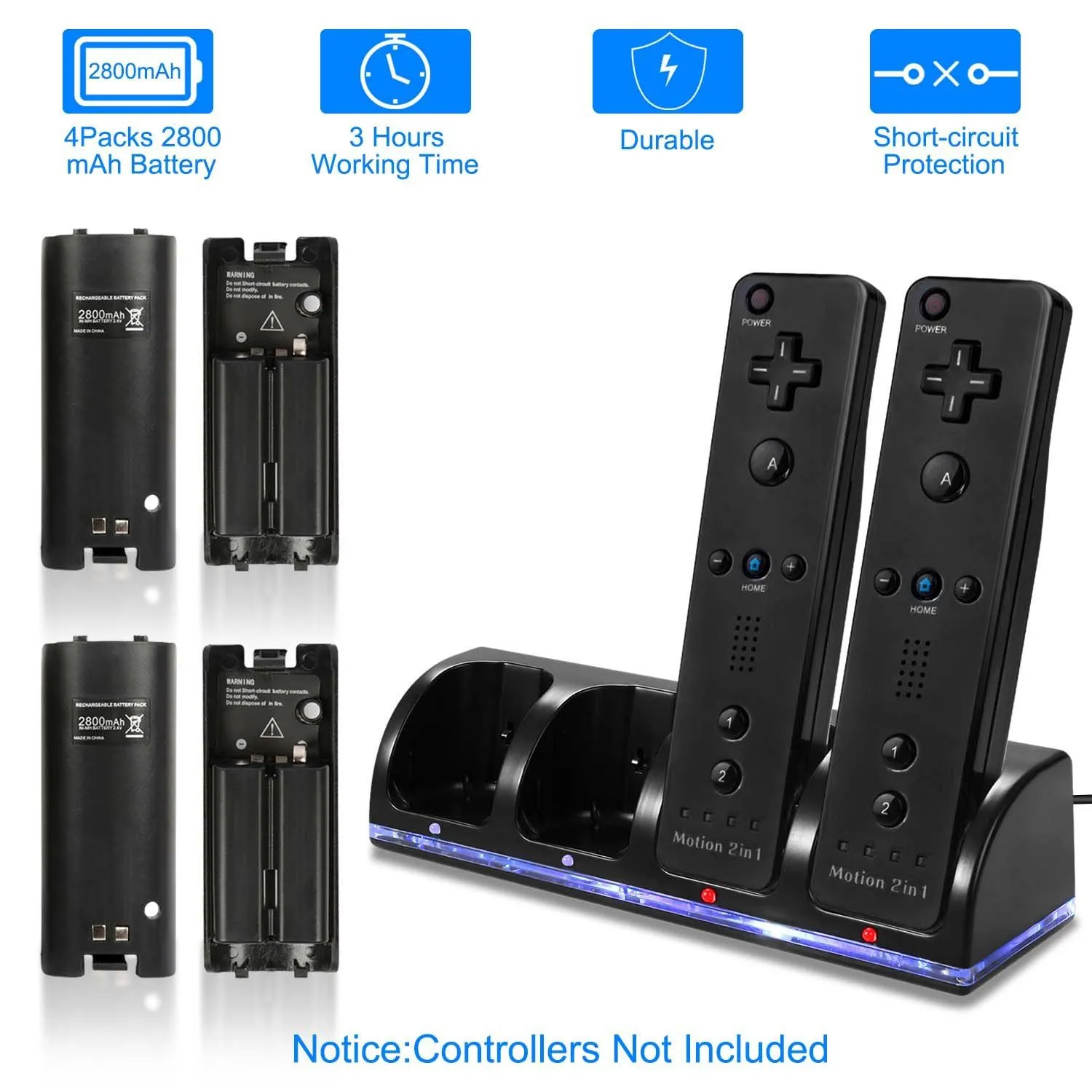 4 Remotes Charging Dock