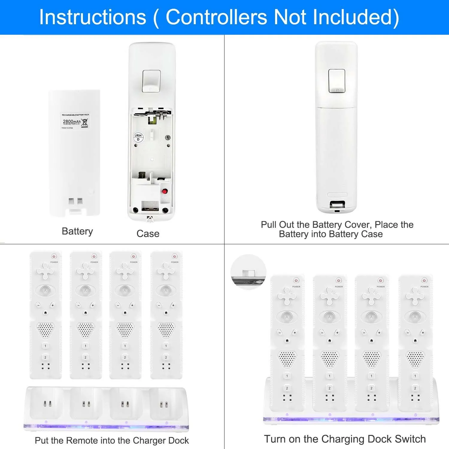 4 Remotes Charging Dock