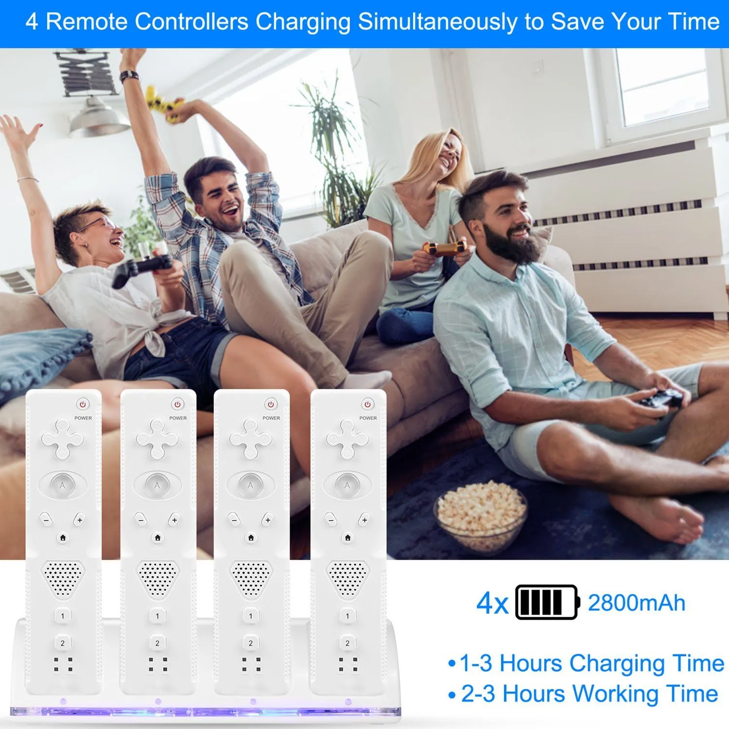 4 Remotes Charging Dock