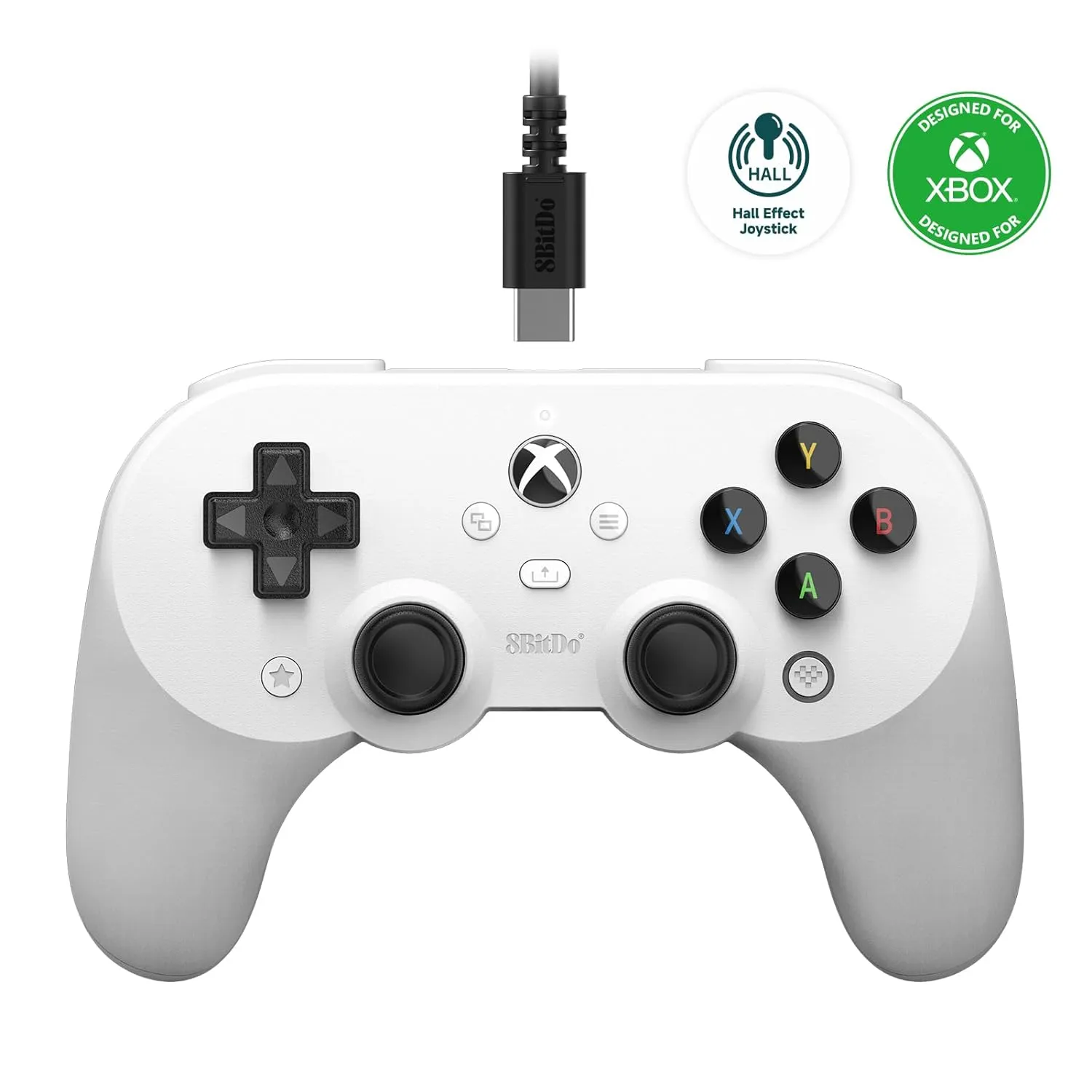 8Bitdo Pro 2 Wired Controller Hall Ed. for Xbox   Game Pass Code (White) (82BB)