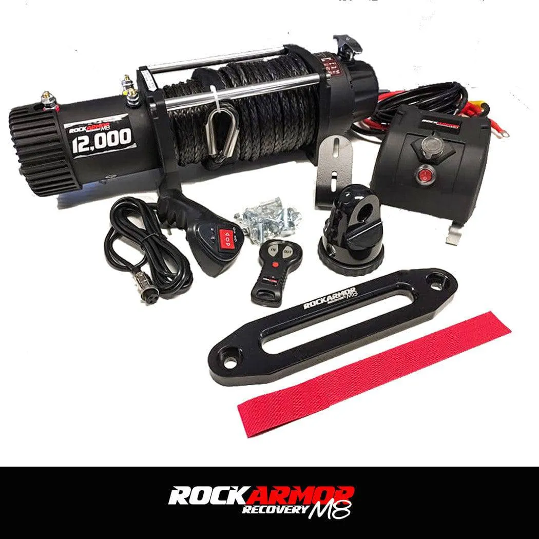 Enhanced 90 Series Prado Off-Road Frontal Pack: Heavy-Duty Bull Bar, Premium Winch, and High-Intensity LED Spotlights