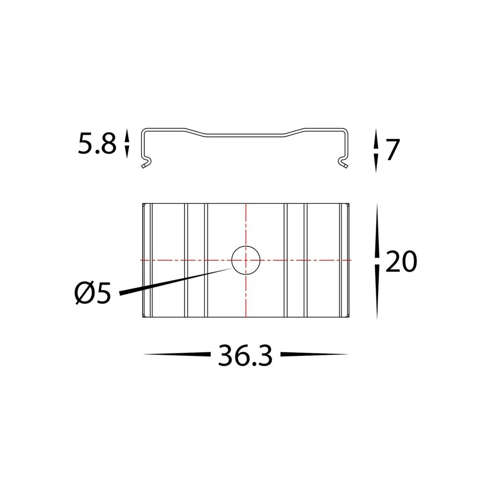 Acc. - Pendant Mounting Clips to suit Linear Modules Aluminium Profile Havit Commercial - HCP-602100-MC