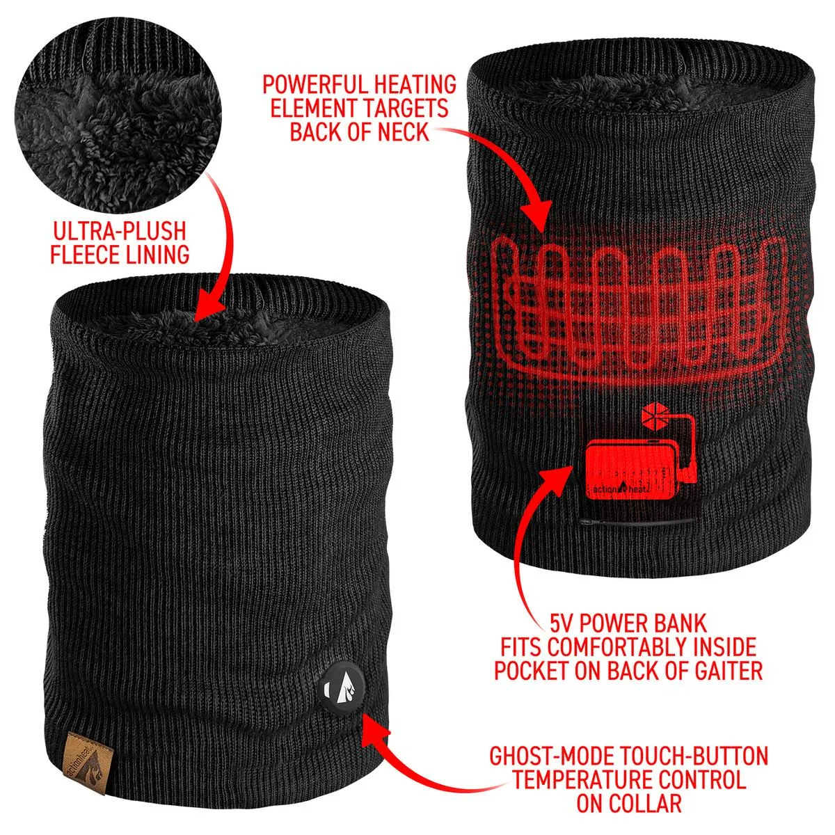 ActionHeat 5V Battery Heated Knit Gaiter