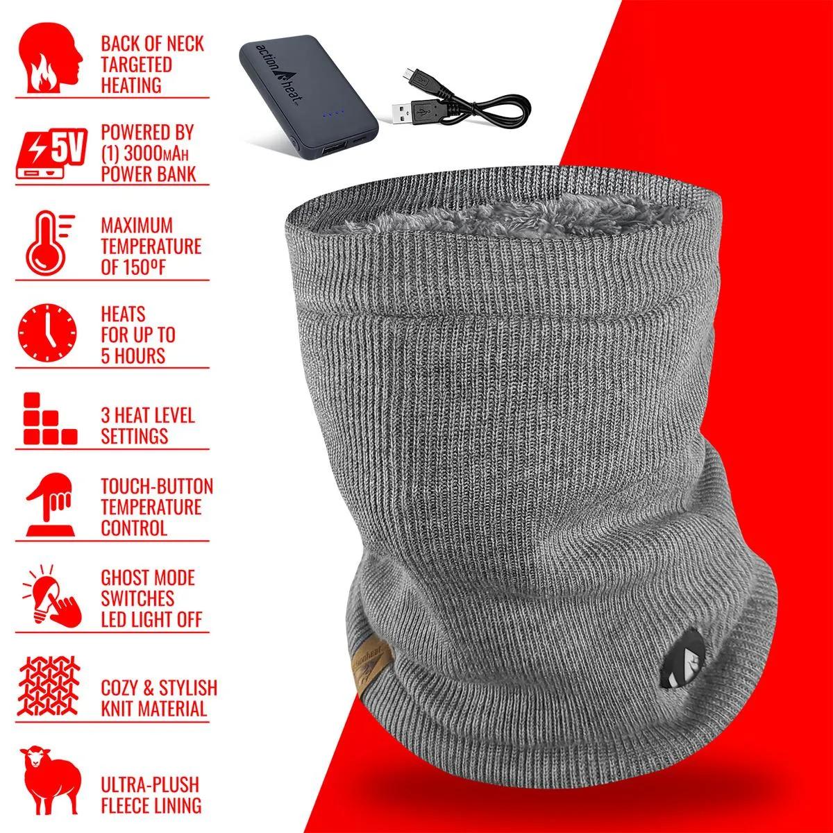 ActionHeat 5V Battery Heated Knit Gaiter