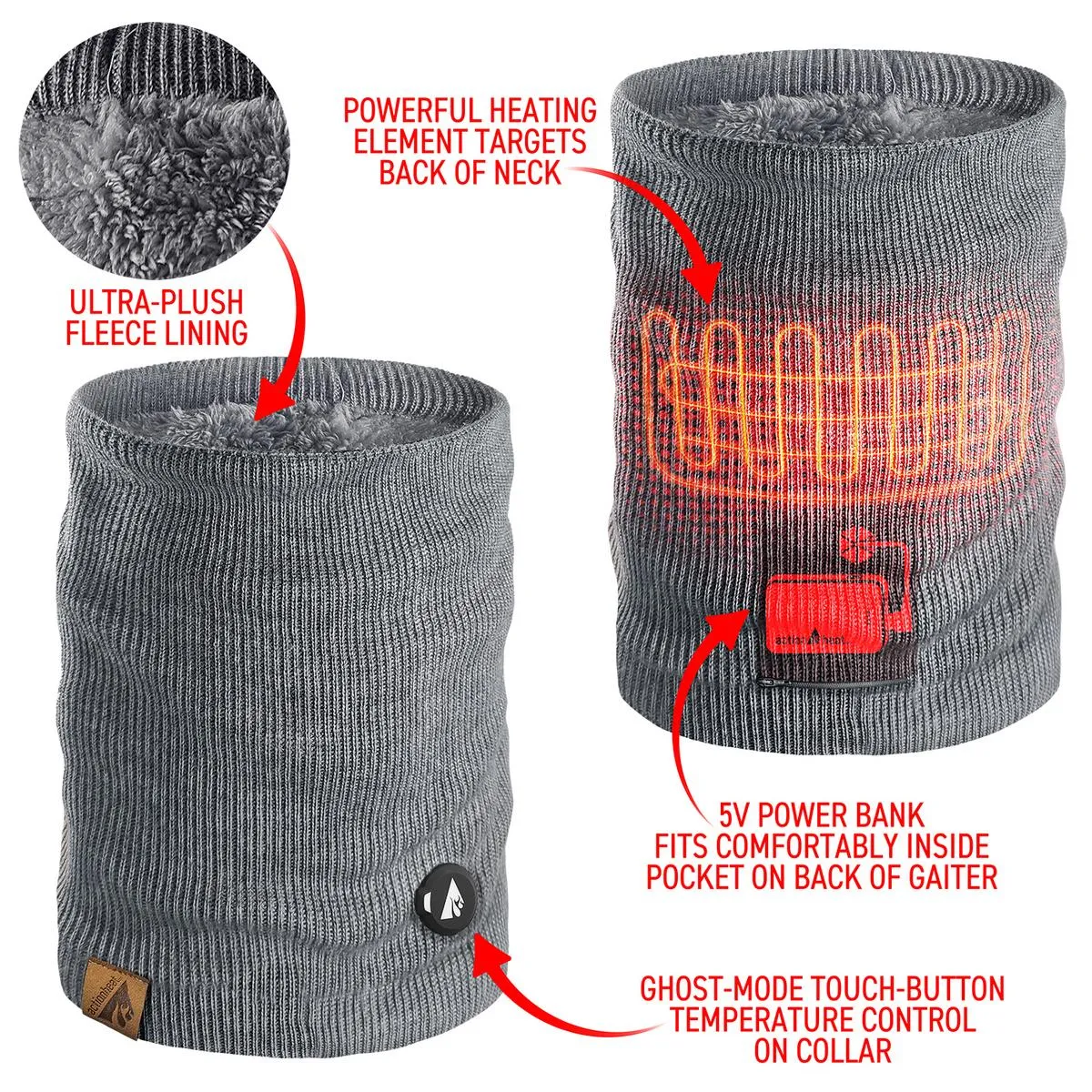 ActionHeat 5V Battery Heated Knit Gaiter