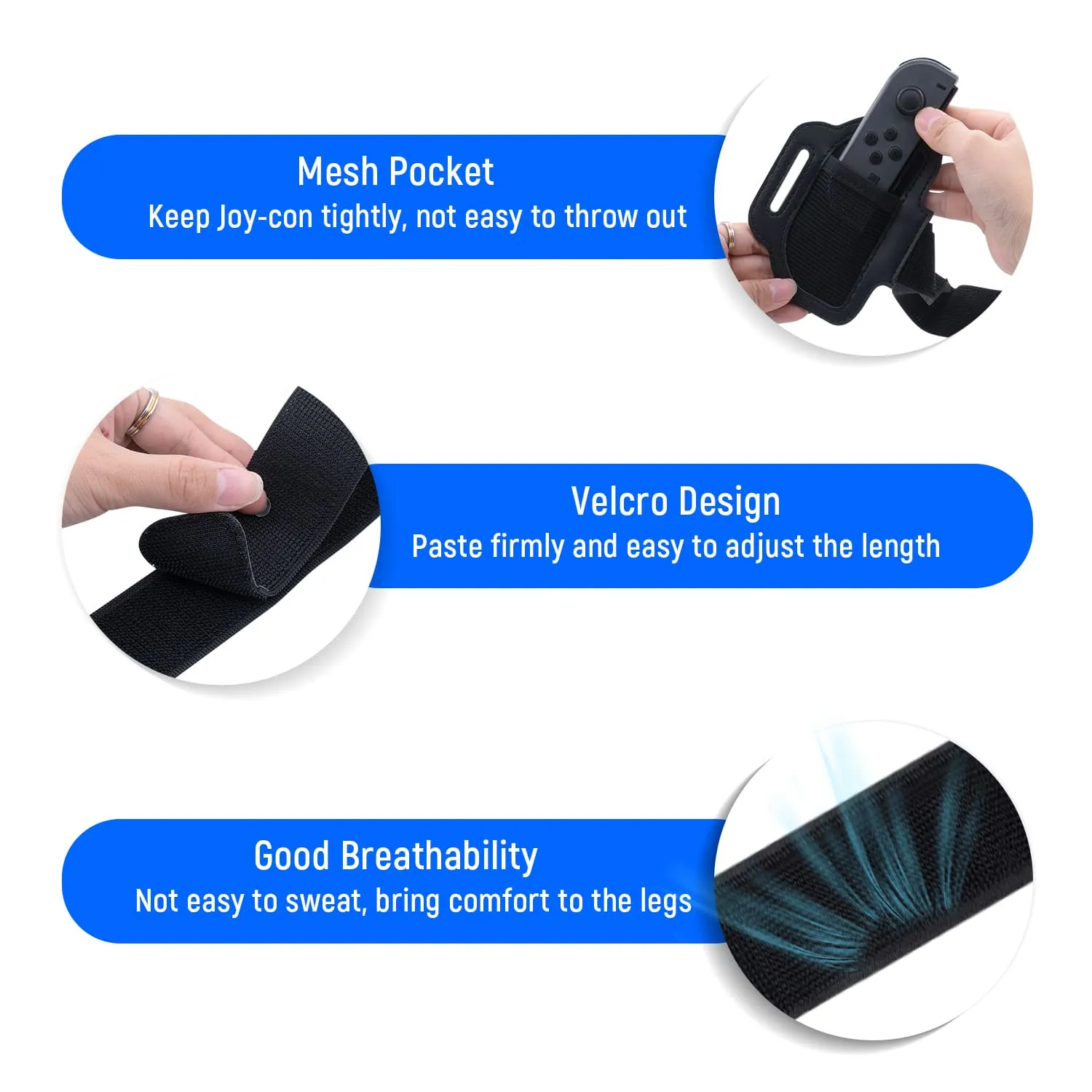 Adjustable Elastic Leg Strap Non-slip Controller Cloth Cover Grips For Nintend Switch/ Switch OLED Joy-Con