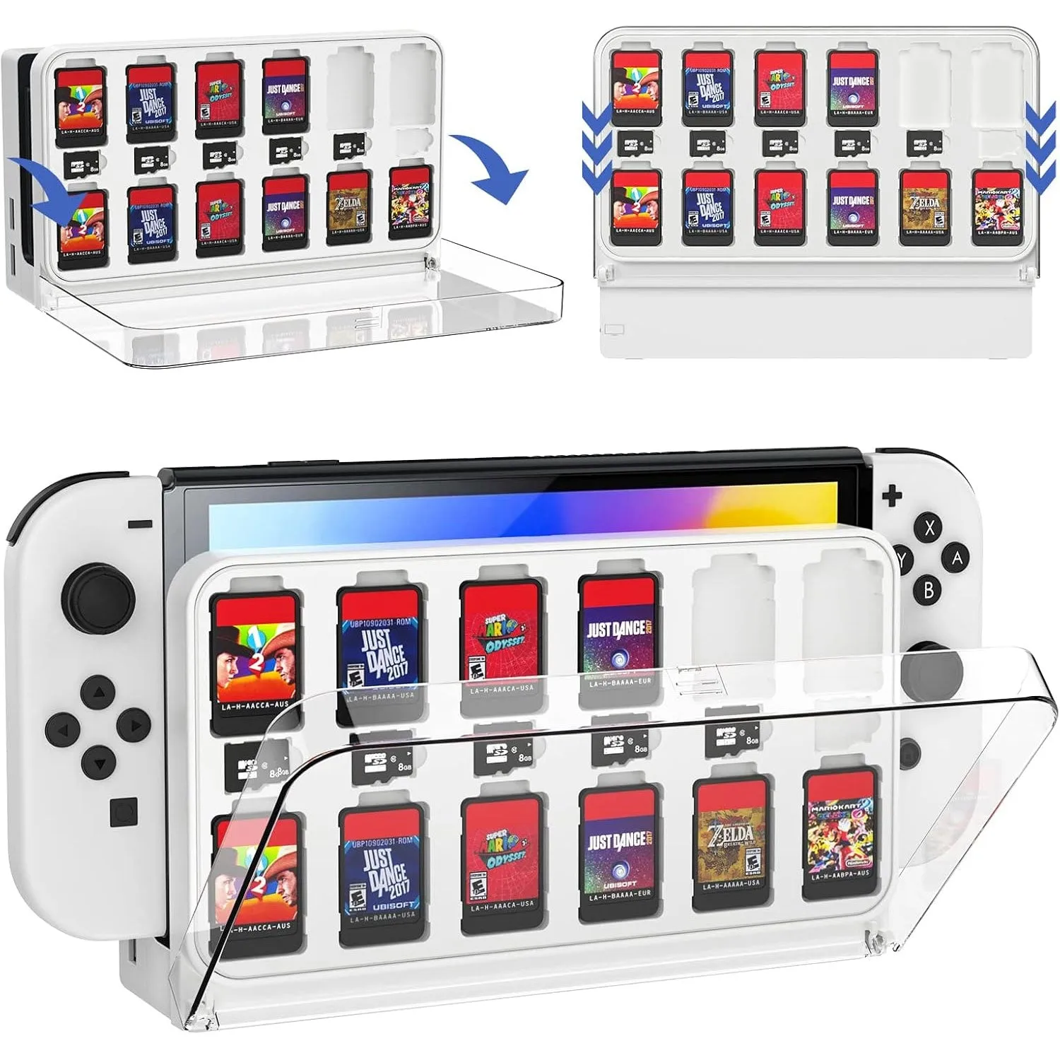 Akitomo Game Card Show Case Dock Holder 12 6 for Nintendo Switch OLED