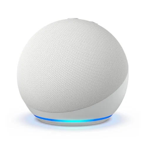 Amazon Echo Dot (newest model), With bigger vibrant sound, helpful routines and Alexa, Glacier White