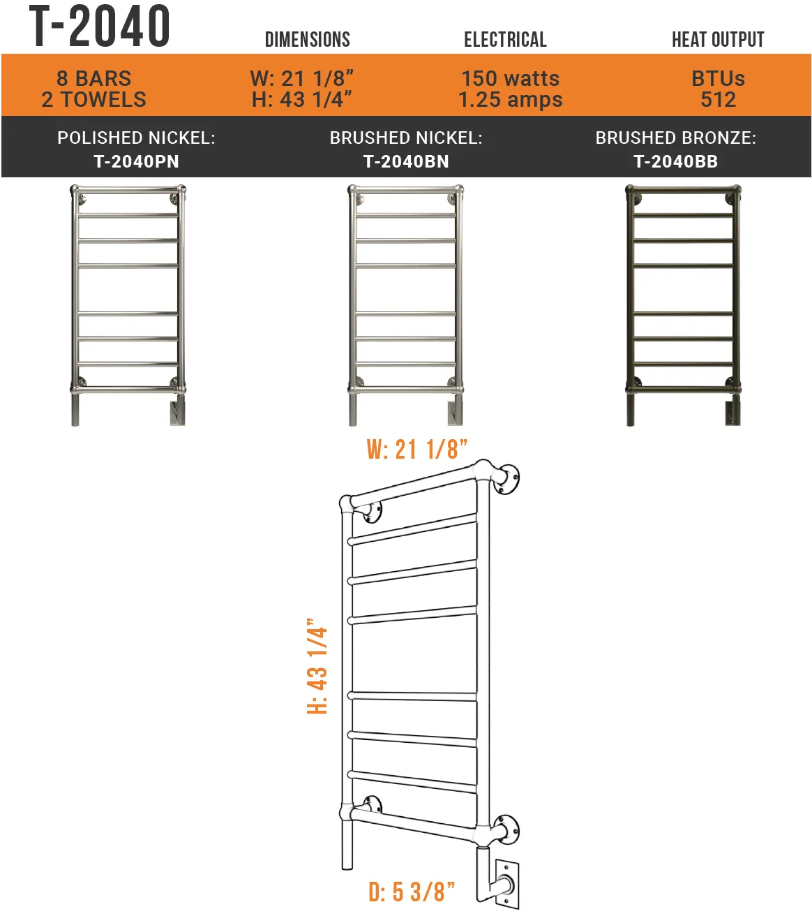 Amba - Traditional Collection - Model T-2040 Towel Warmer