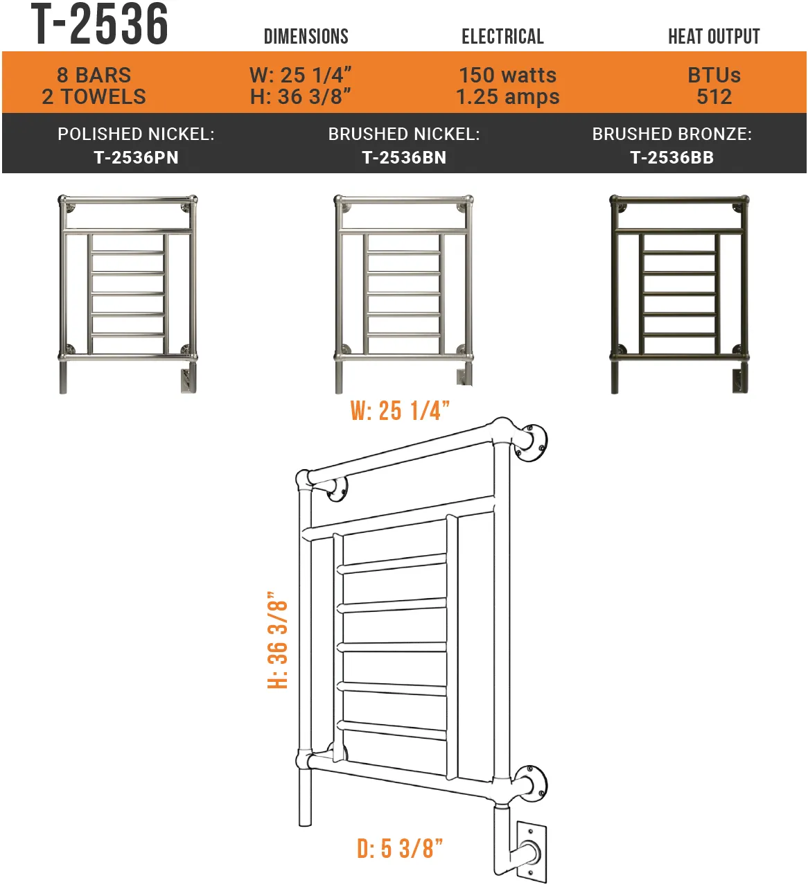 Amba - Traditional Collection - Model T-2536 Towel Warmer