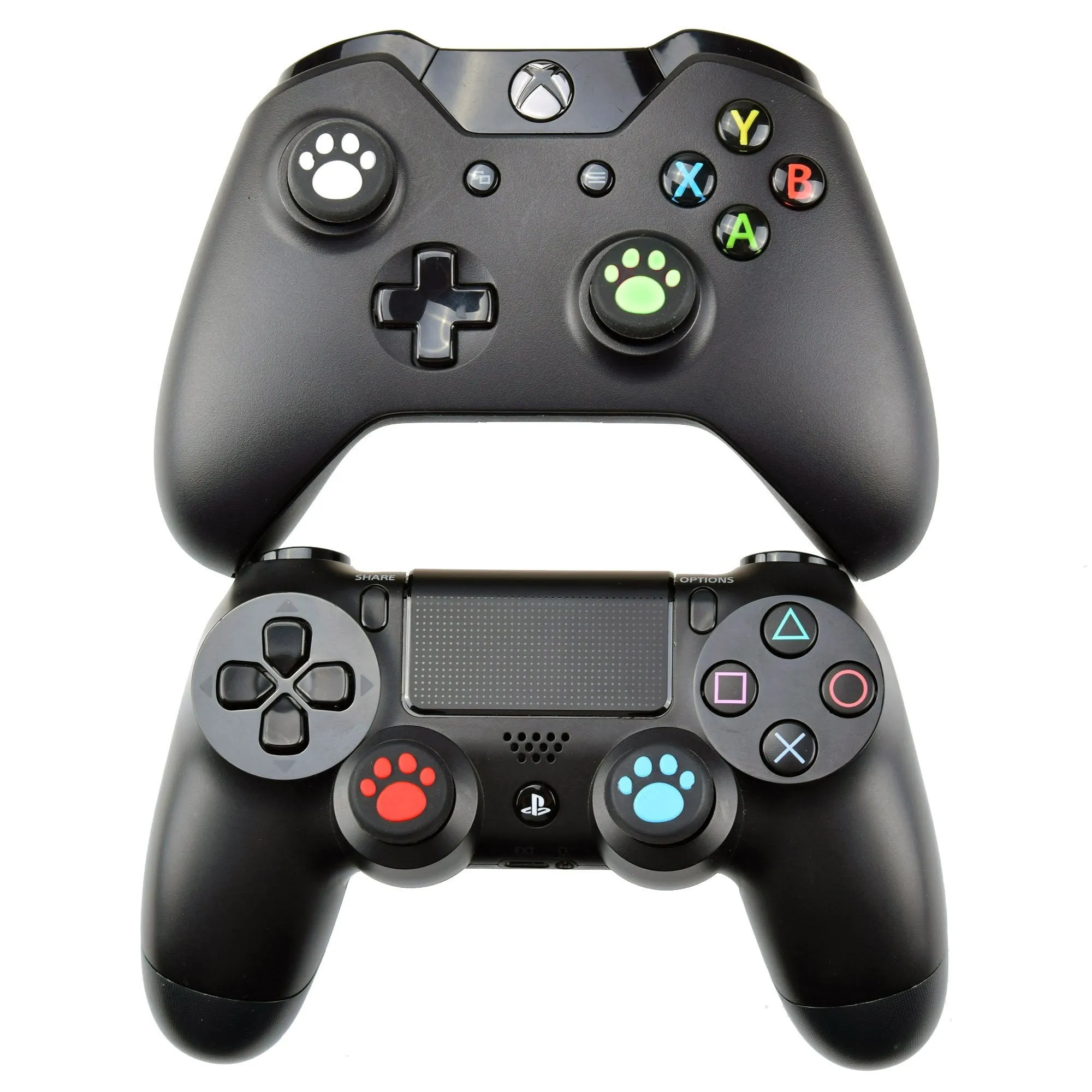 Analog Thumb Cap Set for Dualshock 4 / Xbox ONE Controller Black Paw