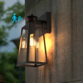 BERNY Exterior Wall Light with Motion Sensor Dusk to Dawn IP44 Weather proof Matt Black