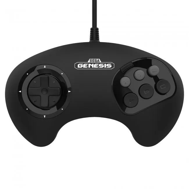 BIG6 wired controller pad for Sega Mega Drive & Genesis officially licensed - 10ft (3 meters) Black | Retro-Bit