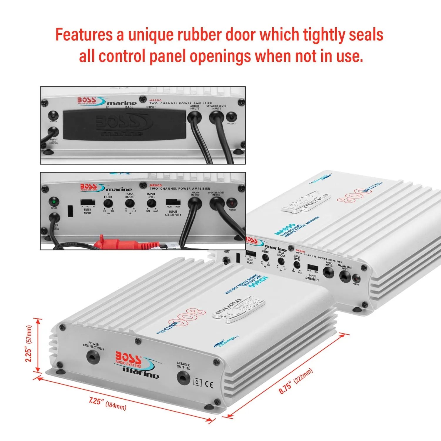Boss MR800 2-Channel AB Class 800 Watt High Power Marine Amplifier
