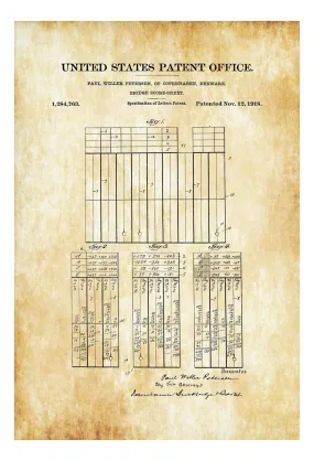 Bridge Game Score Sheet Patent Print - Game Room Decor, Bridge Game Patent, Game Night, Card Game Patent, Game Room Art, Vintage Bridge Game