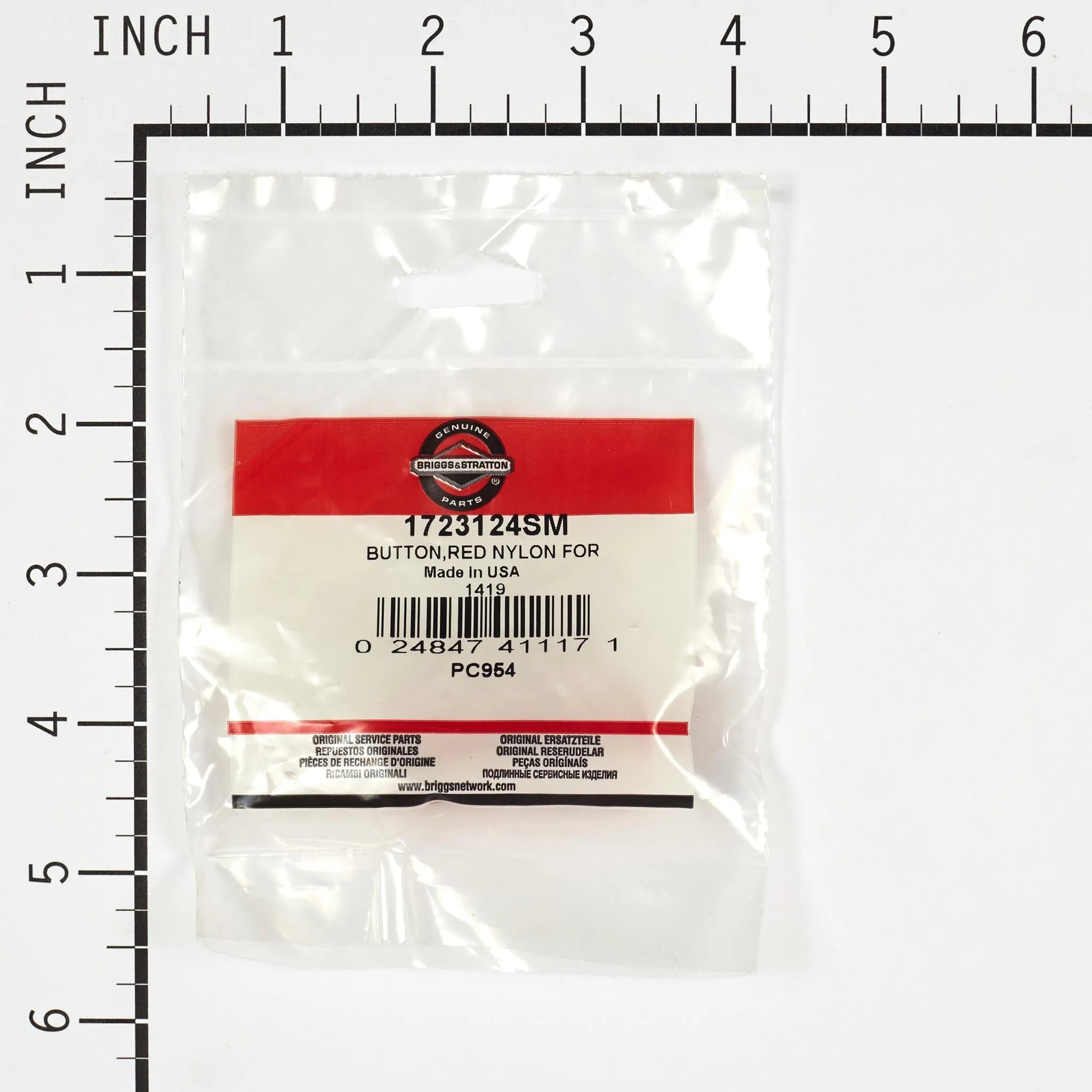 Briggs and Stratton 1723124SM Red Nylon Button