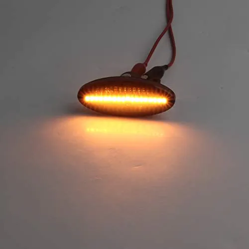 Car Auto Sequential Turn Signal Indicators Side Marker Light Compatible with Nissan Cube, Juke, Leaf, Micra K12 / K13, Note E11, Qashqai J10, X-Trail T31, Black Lens