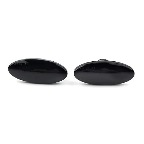 Car Auto Sequential Turn Signal Indicators Side Marker Light Compatible with Nissan Cube, Juke, Leaf, Micra K12 / K13, Note E11, Qashqai J10, X-Trail T31, Black Lens