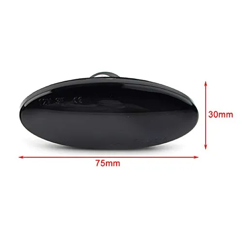 Car Auto Sequential Turn Signal Indicators Side Marker Light Compatible with Nissan Cube, Juke, Leaf, Micra K12 / K13, Note E11, Qashqai J10, X-Trail T31, Black Lens