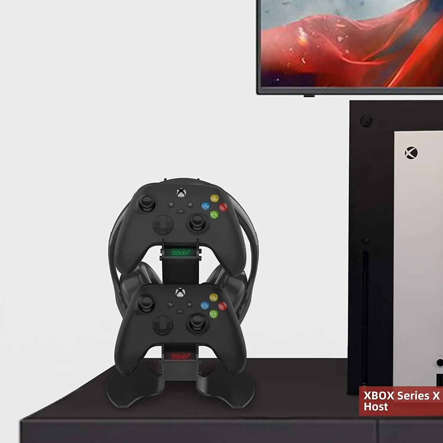 Charging Station Holder for Xbox Series X/S Metal Material Stable Design LED Charging Display Headphone Storage