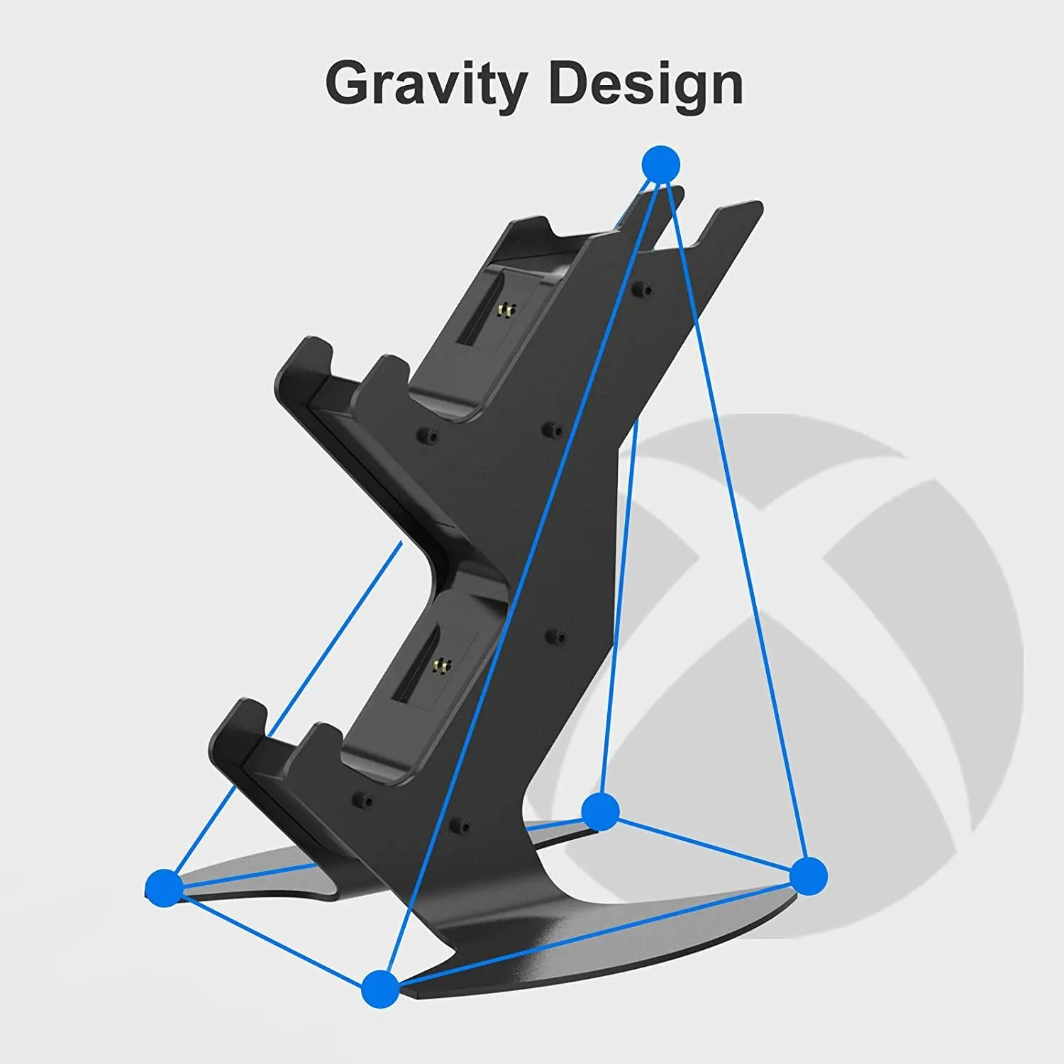 Charging Station Holder for Xbox Series X/S Metal Material Stable Design LED Charging Display Headphone Storage