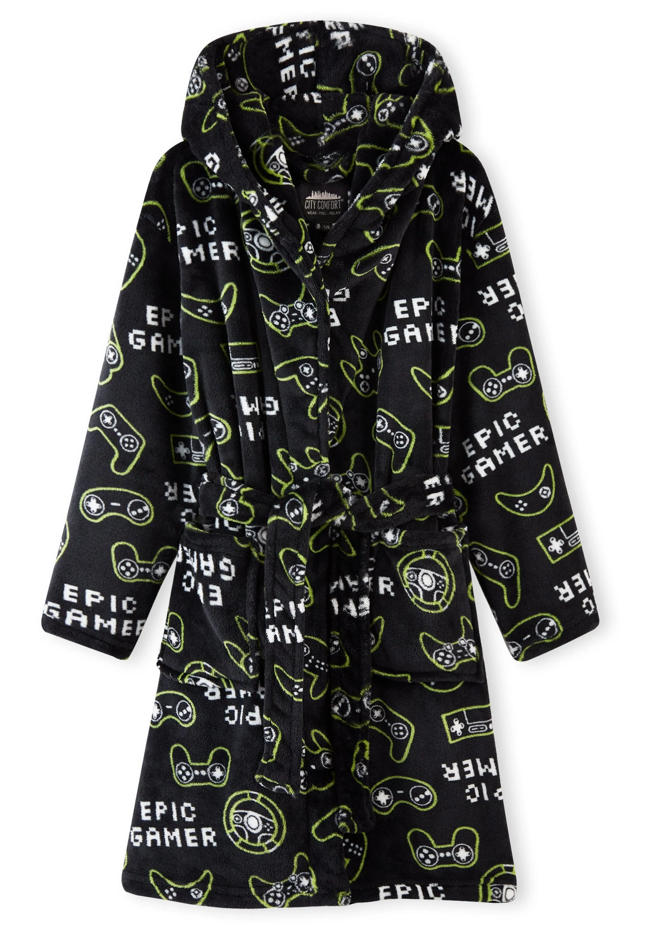 CityComfort Boys Dressing Gown, Gaming Fleece Dressing Gown For Kids
