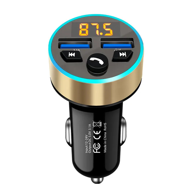 Color: Gold, Style: Bluetooth - Car mp3 bluetooth player
