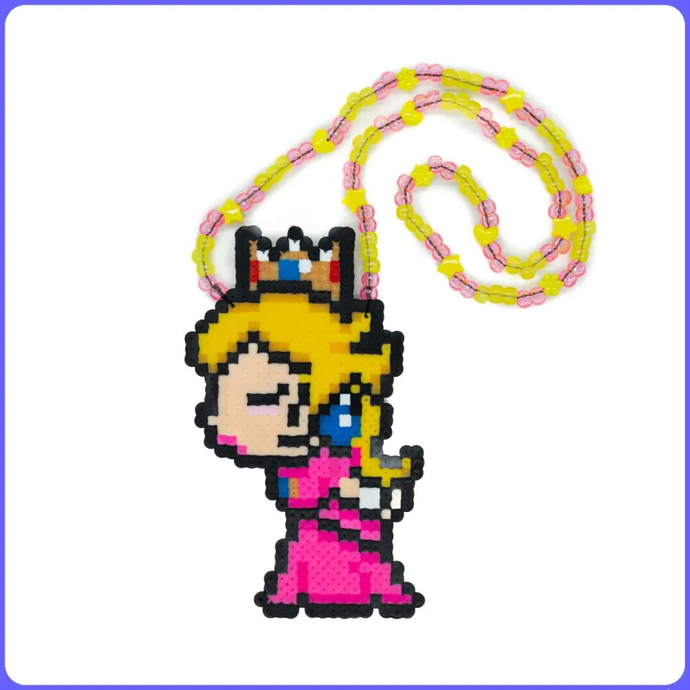 Couple Princess Peach Kissing - (M) Perler