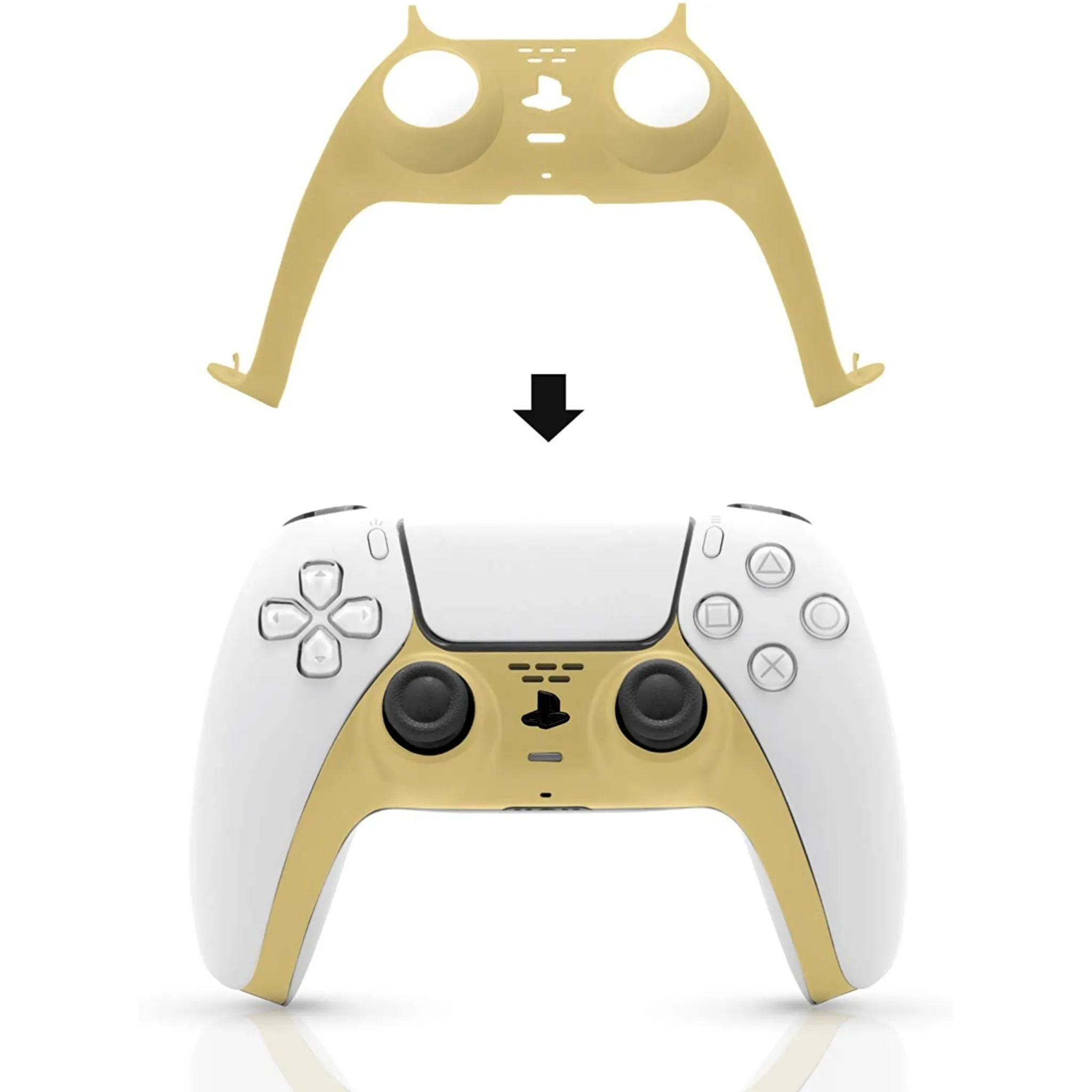 Decoration Shell Cover with Two Analog Grips For PS5 DualSense Controller