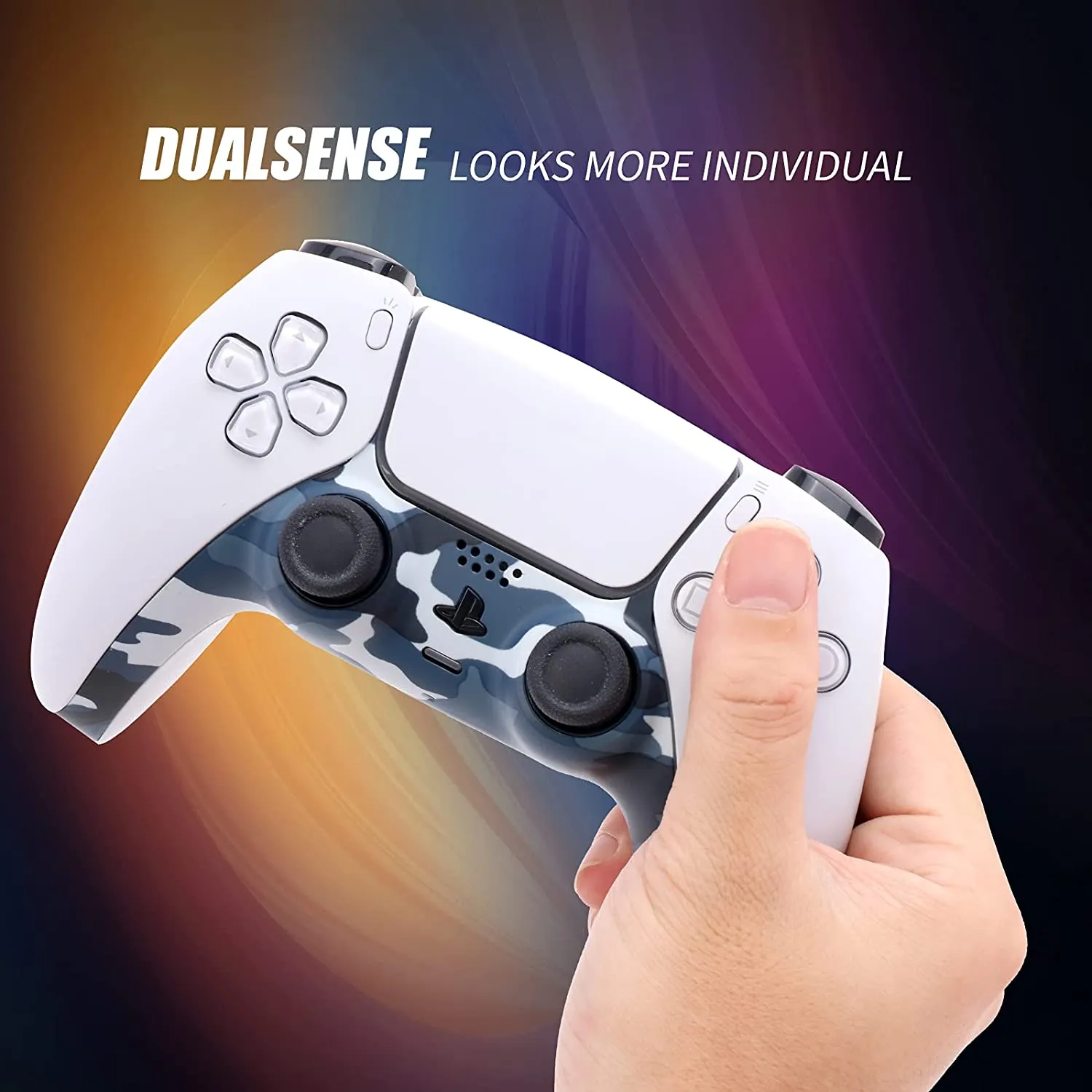 Decoration Shell Cover with Two Analog Grips For PS5 DualSense Controller