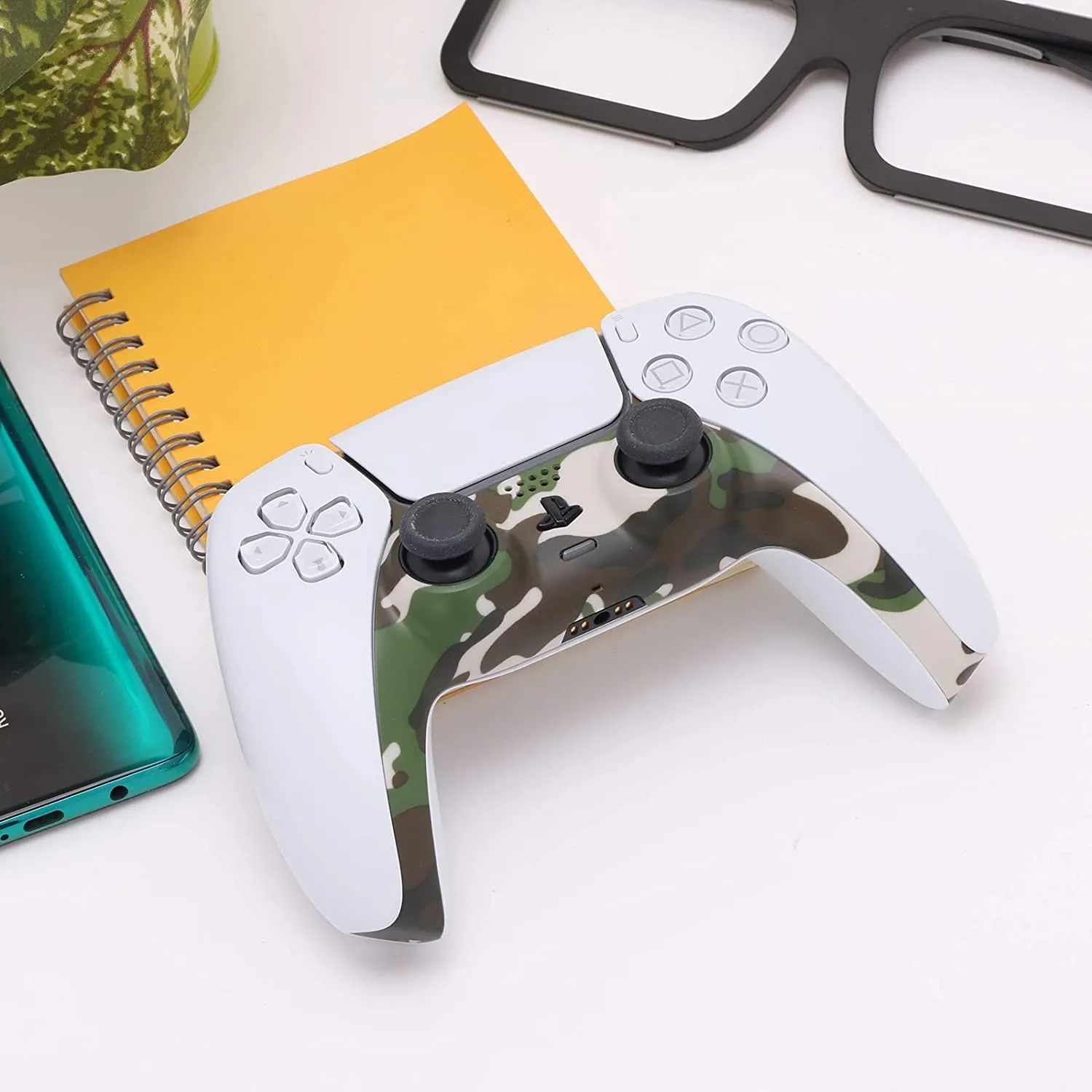 Decoration Shell Cover with Two Analog Grips For PS5 DualSense Controller