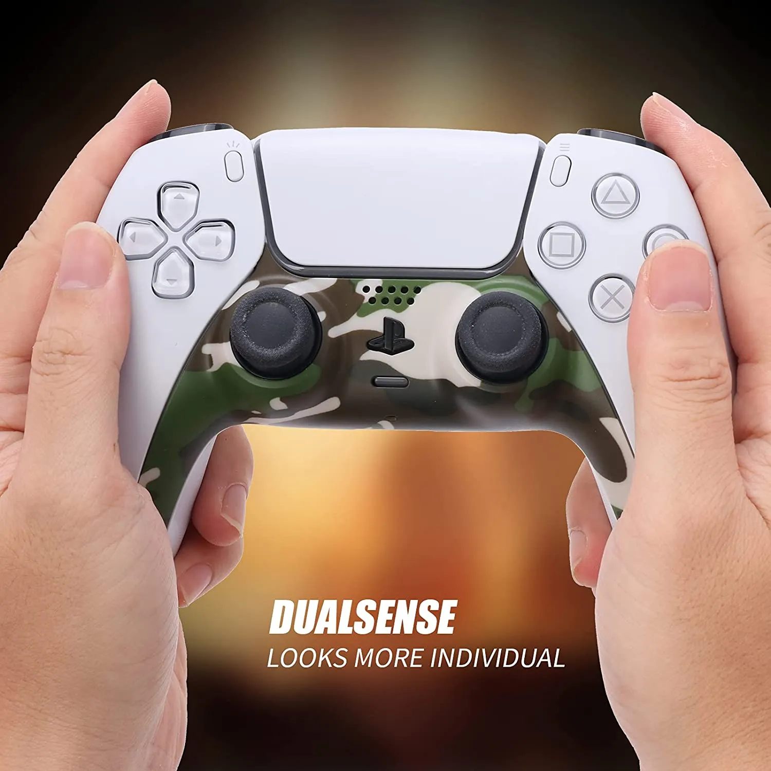 Decoration Shell Cover with Two Analog Grips For PS5 DualSense Controller