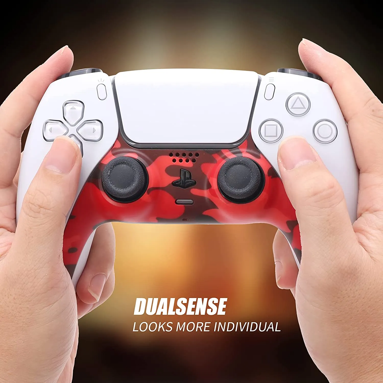 Decoration Shell Cover with Two Analog Grips For PS5 DualSense Controller