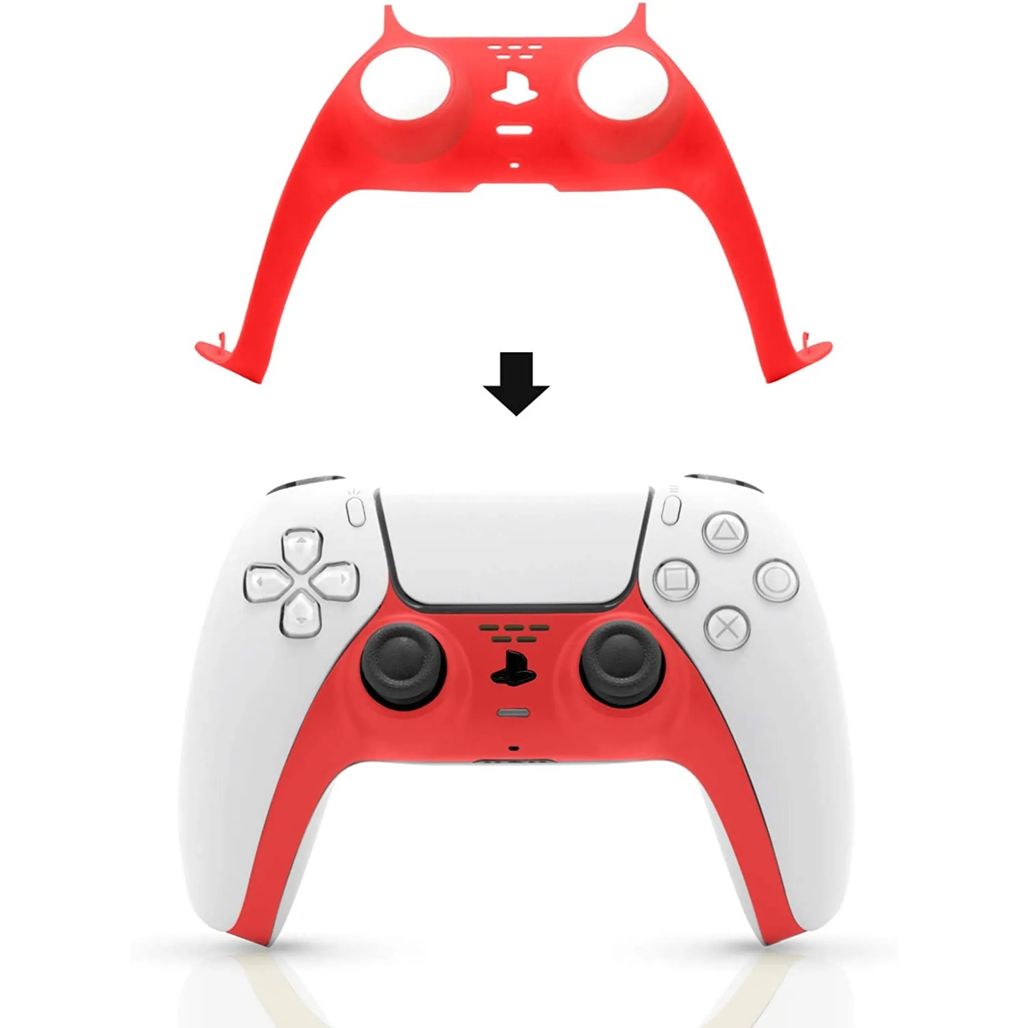 Decoration Shell Cover with Two Analog Grips For PS5 DualSense Controller