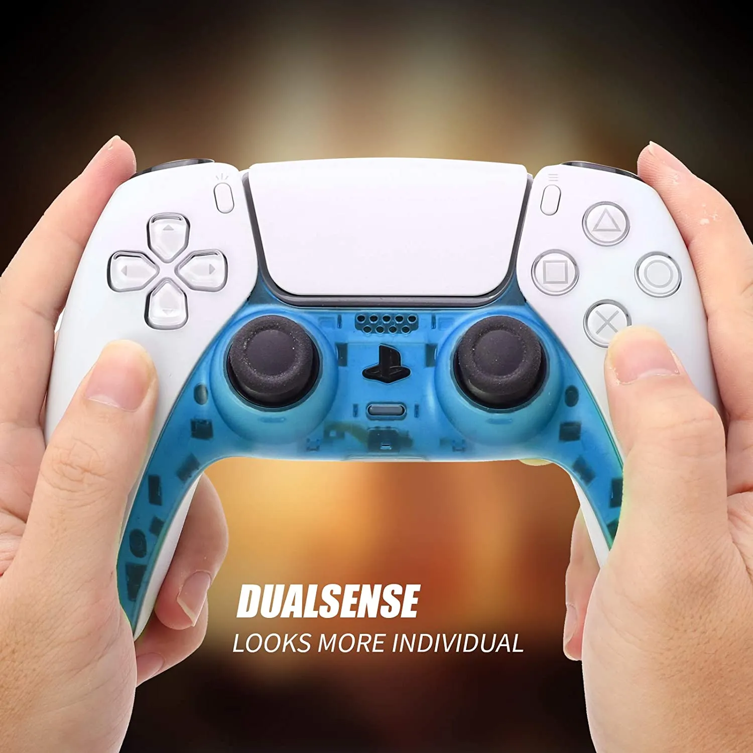 Decoration Shell Cover with Two Analog Grips For PS5 DualSense Controller