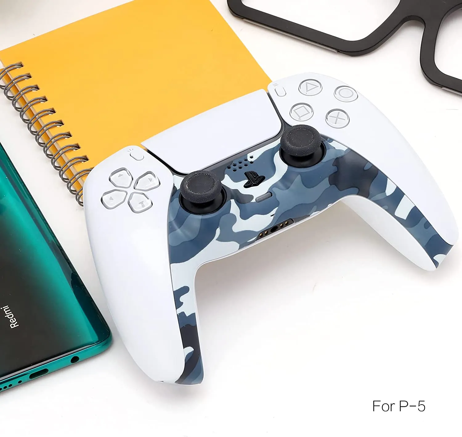 Decoration Shell Cover with Two Analog Grips For PS5 DualSense Controller