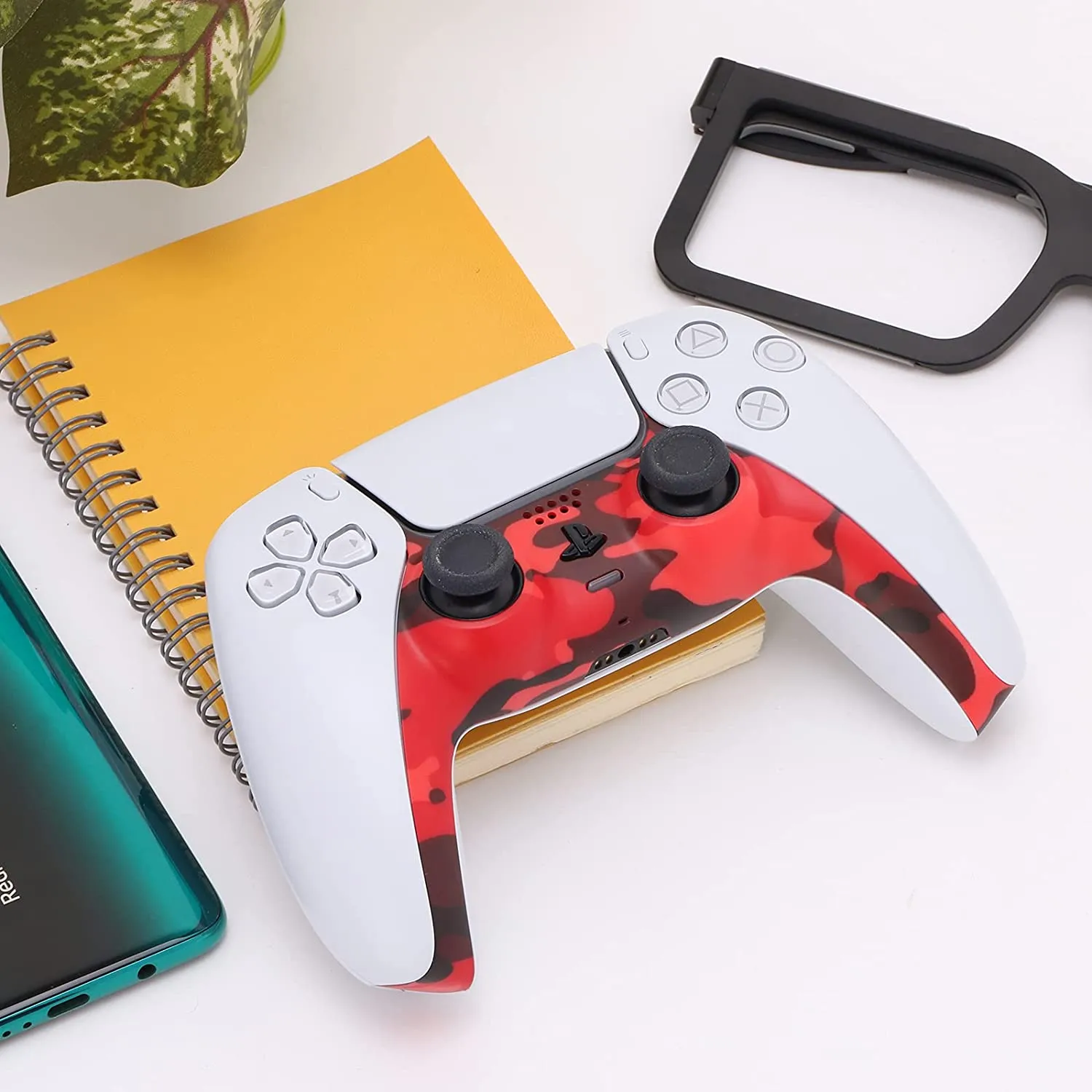 Decoration Shell Cover with Two Analog Grips For PS5 DualSense Controller