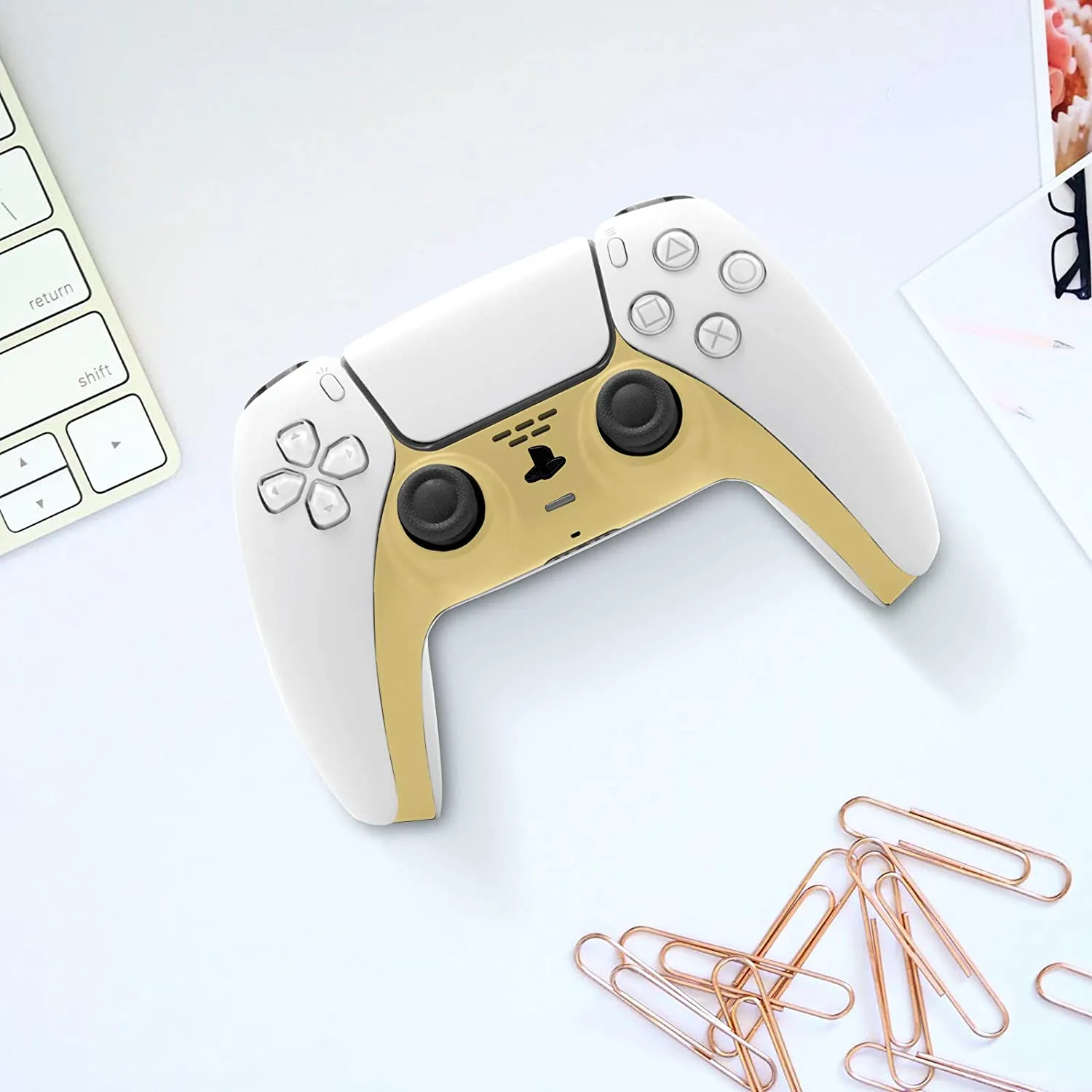 Decoration Shell Cover with Two Analog Grips For PS5 DualSense Controller