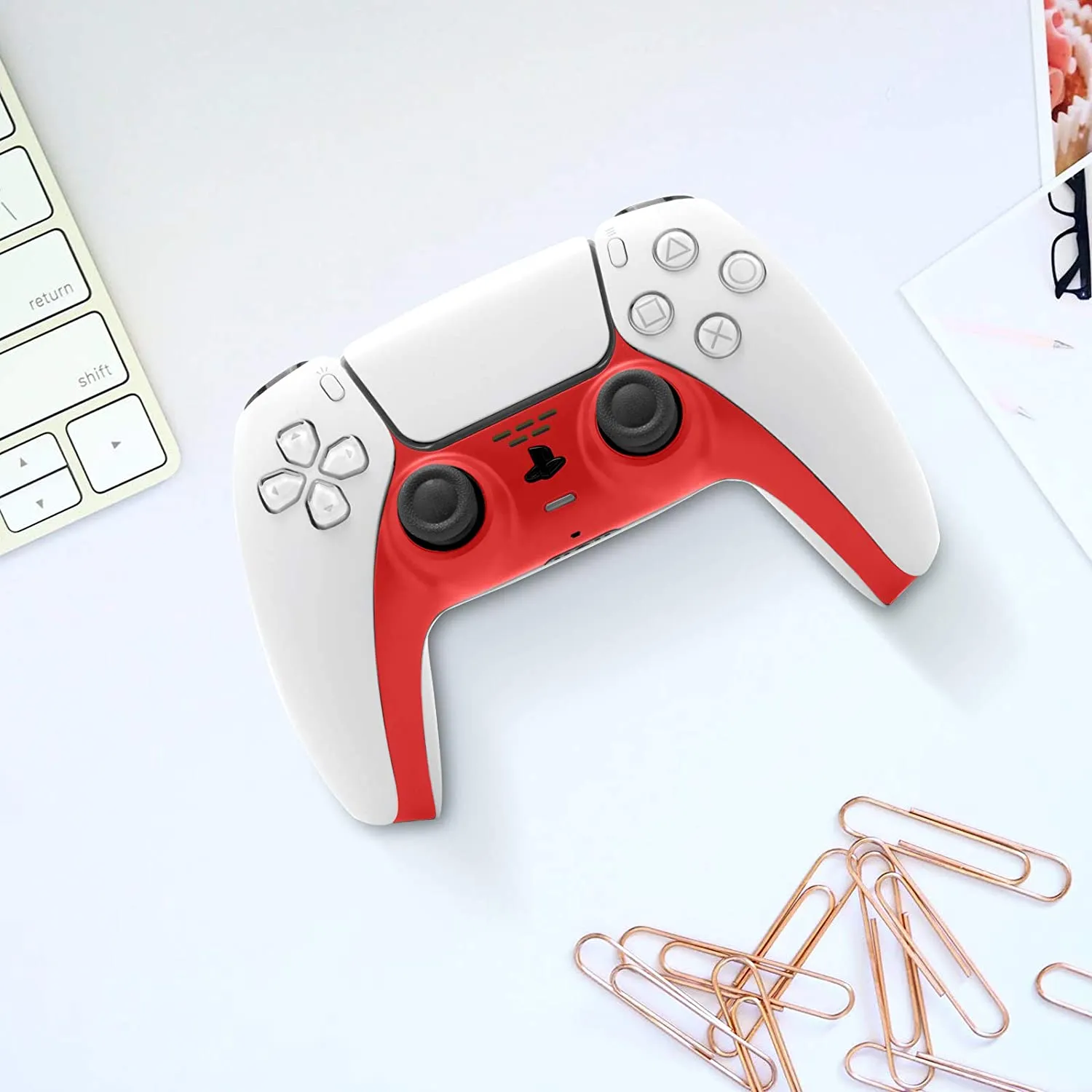 Decoration Shell Cover with Two Analog Grips For PS5 DualSense Controller