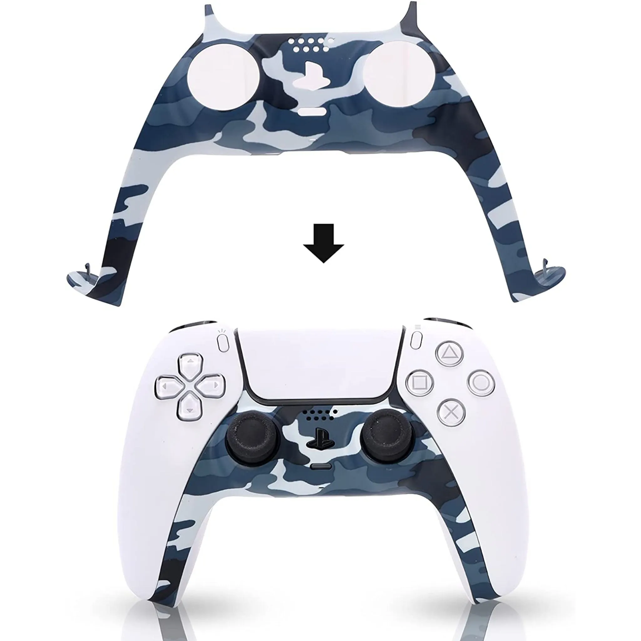 Decoration Shell Cover with Two Analog Grips For PS5 DualSense Controller