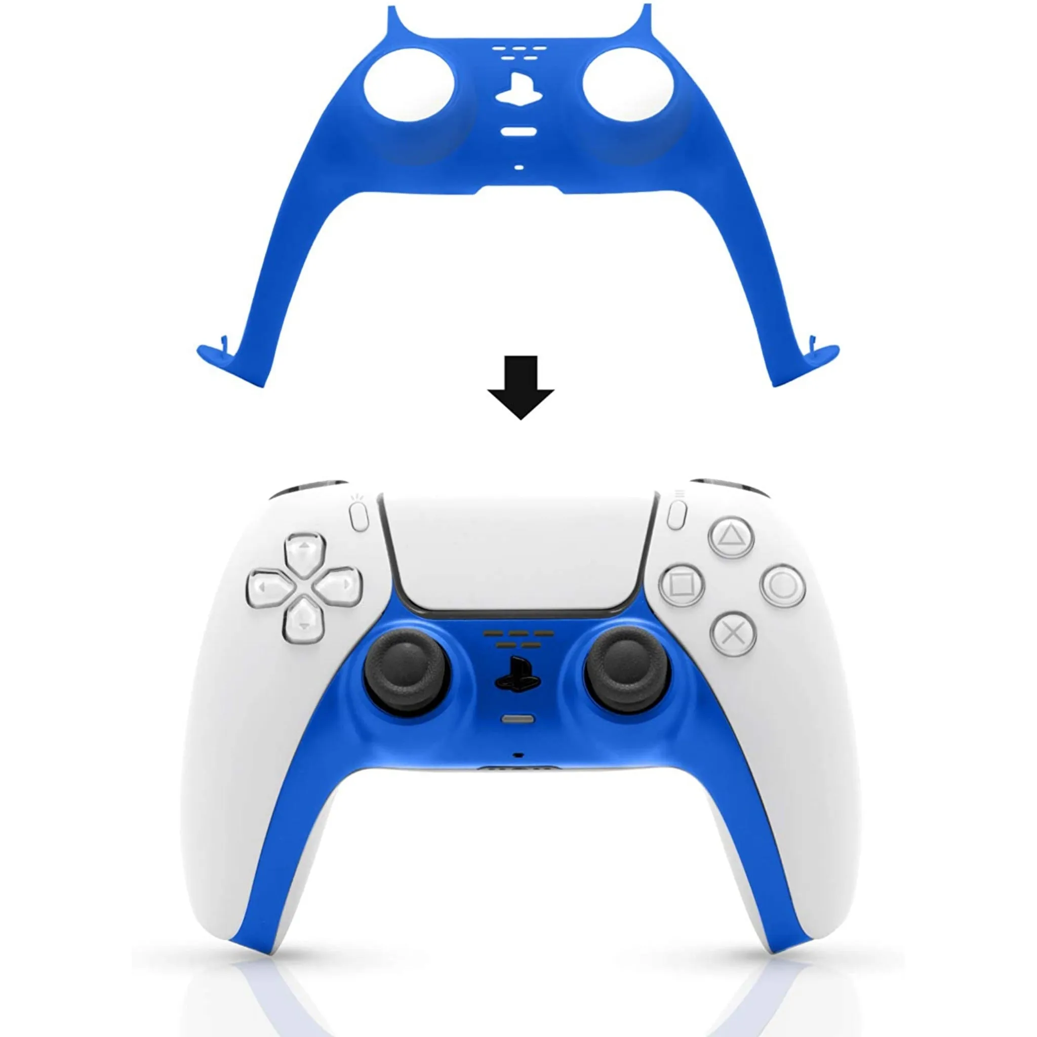 Decoration Shell Cover with Two Analog Grips For PS5 DualSense Controller