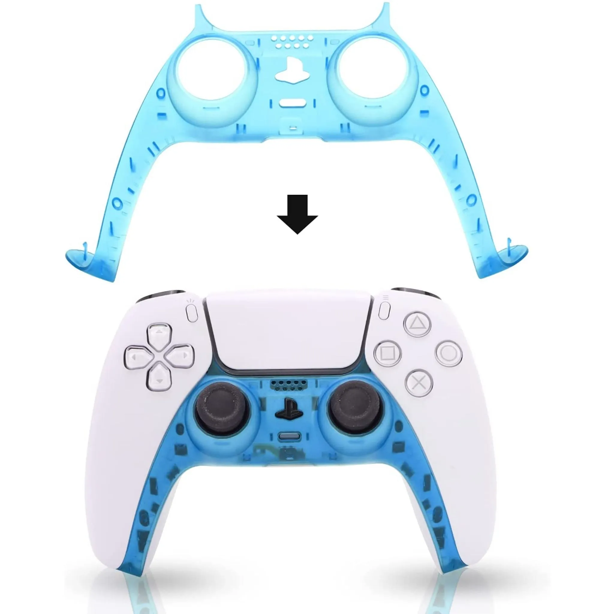 Decoration Shell Cover with Two Analog Grips For PS5 DualSense Controller